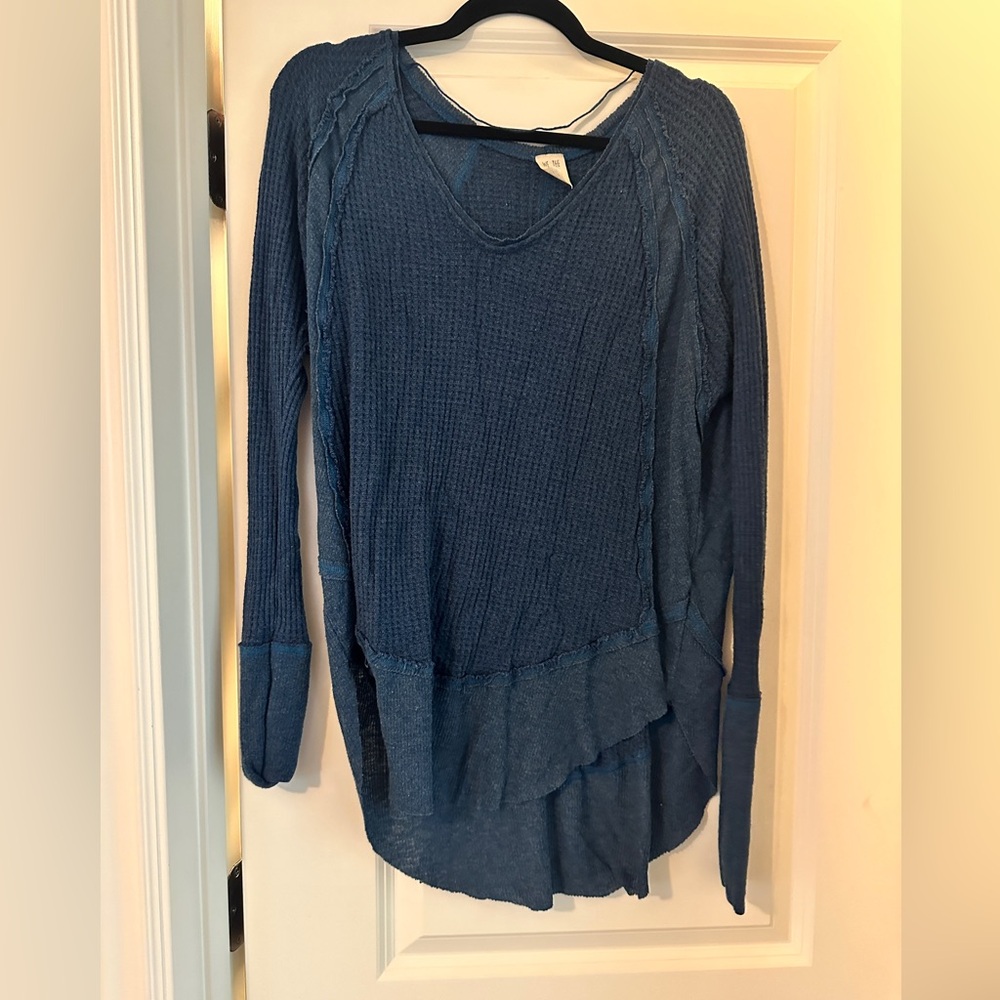 Women’s Blue Long Sleeve Free People Top